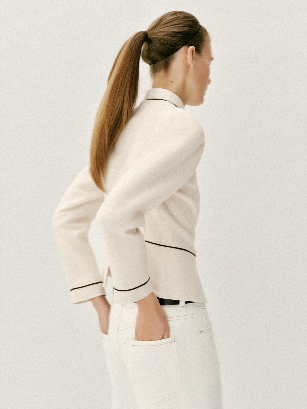 Zara Tailored Piping Blazer NWT - Picture 3 of 16
